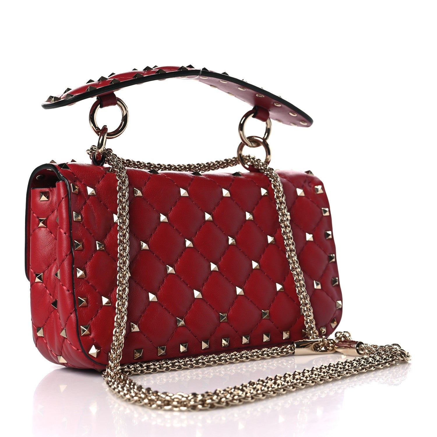 Valentino Garavani Nappa Small Rockstud Spike Shoulder Bag Rosso Valentino 3 of 8