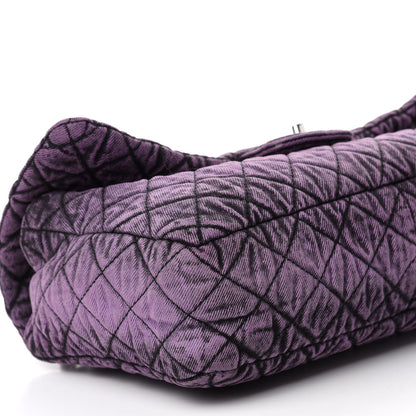 Chanel Denim Quilted Denimpression Flap Purple Black 6 of 10