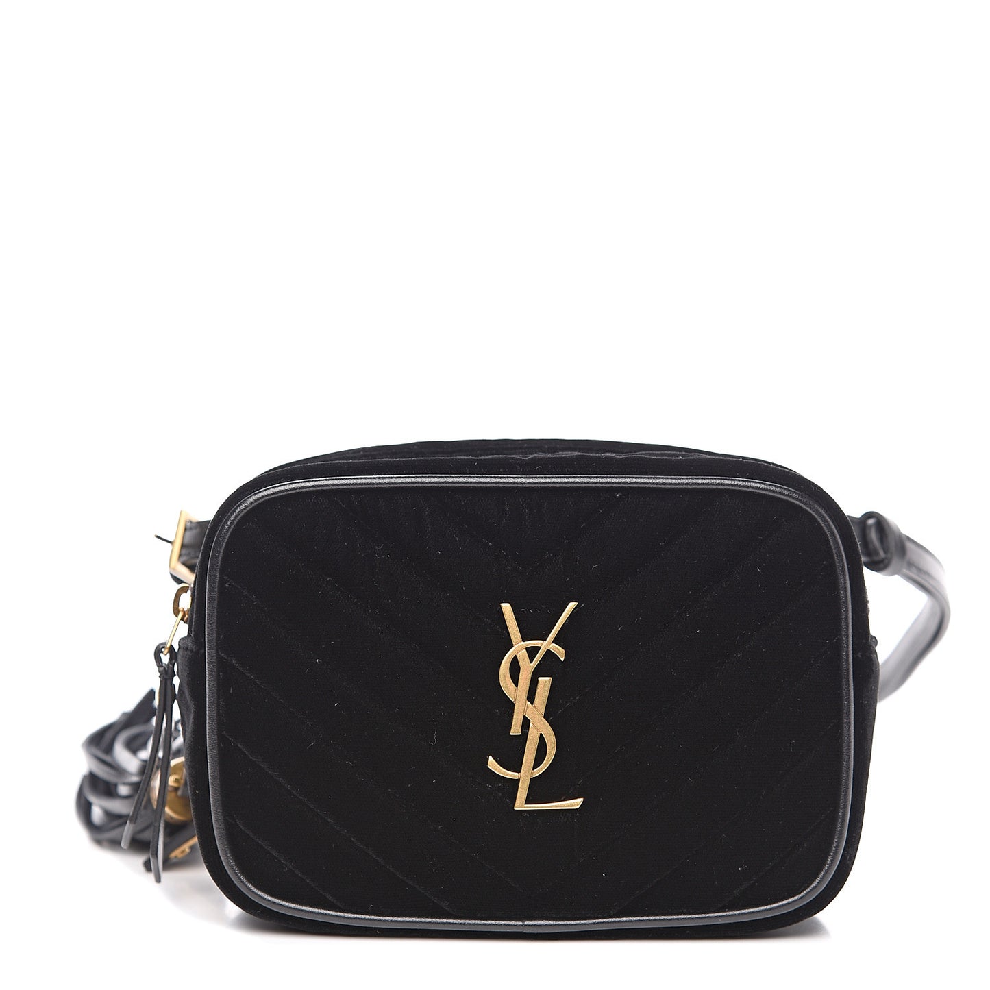 Velour Matelasse Monogram Lou Belt Bag Black