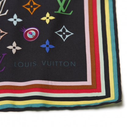 Louis Vuitton Silk Multicolor Eye Love Scarf Black 4 of 5