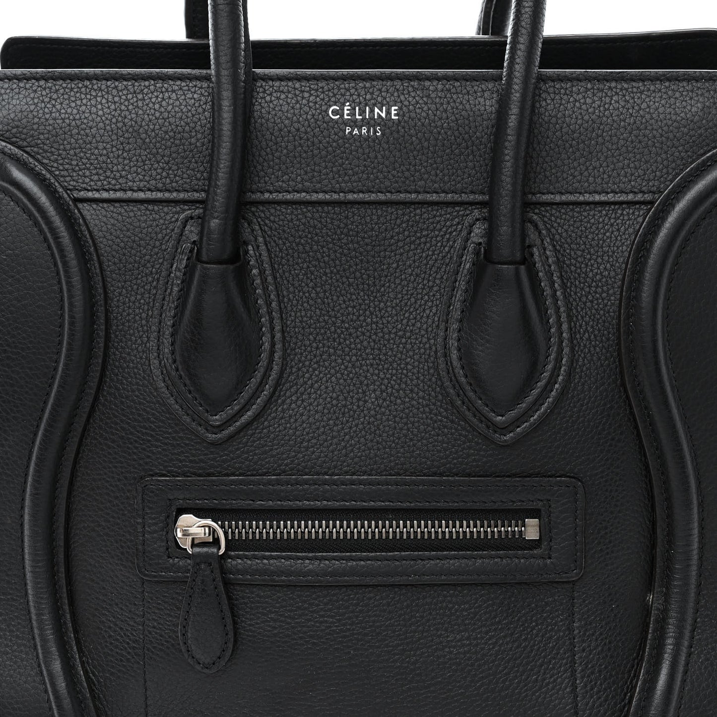 Drummed Calfskin Micro Luggage Black