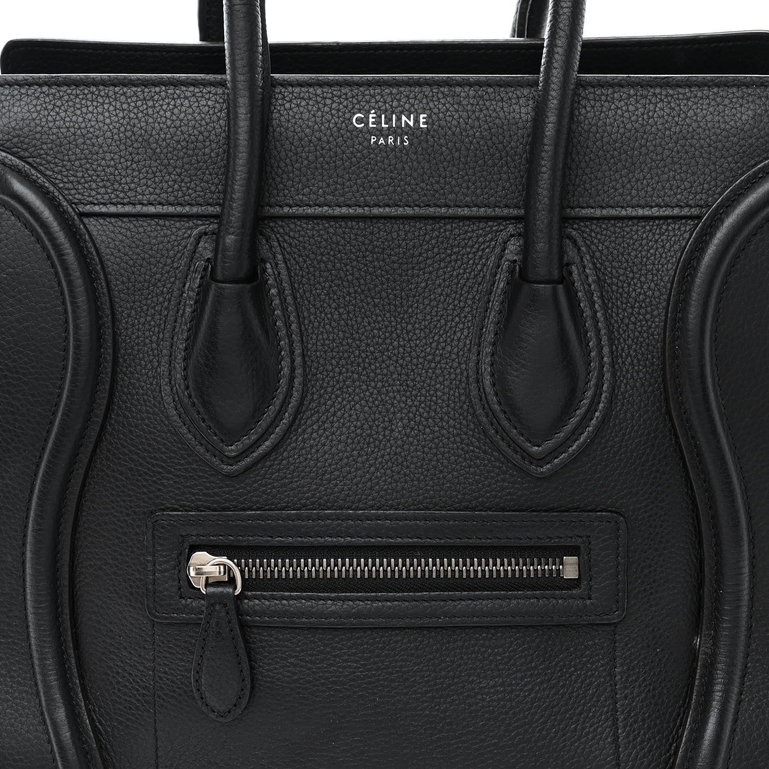 Celine Drummed Calfskin Micro Luggage Black 8 of 12