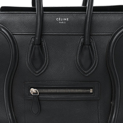 Celine Drummed Calfskin Micro Luggage Black 8 of 12