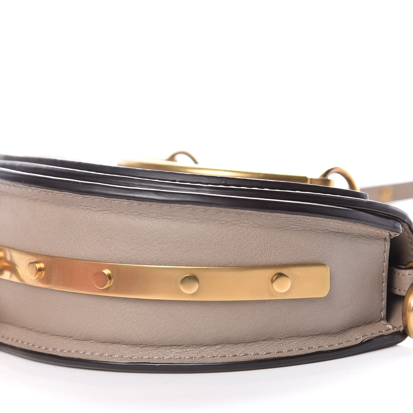 Calfskin Small Nile Bracelet Minaudiere Bag Motty Grey