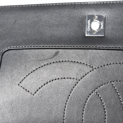 Chanel Sheepskin Chevron Quilted Vintage Mademoiselle Flap Dark Grey 10 of 11