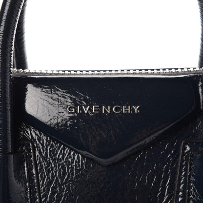 Givenchy Crinkled Patent Deerskin Small Antigona Deep Blue 9 of 9