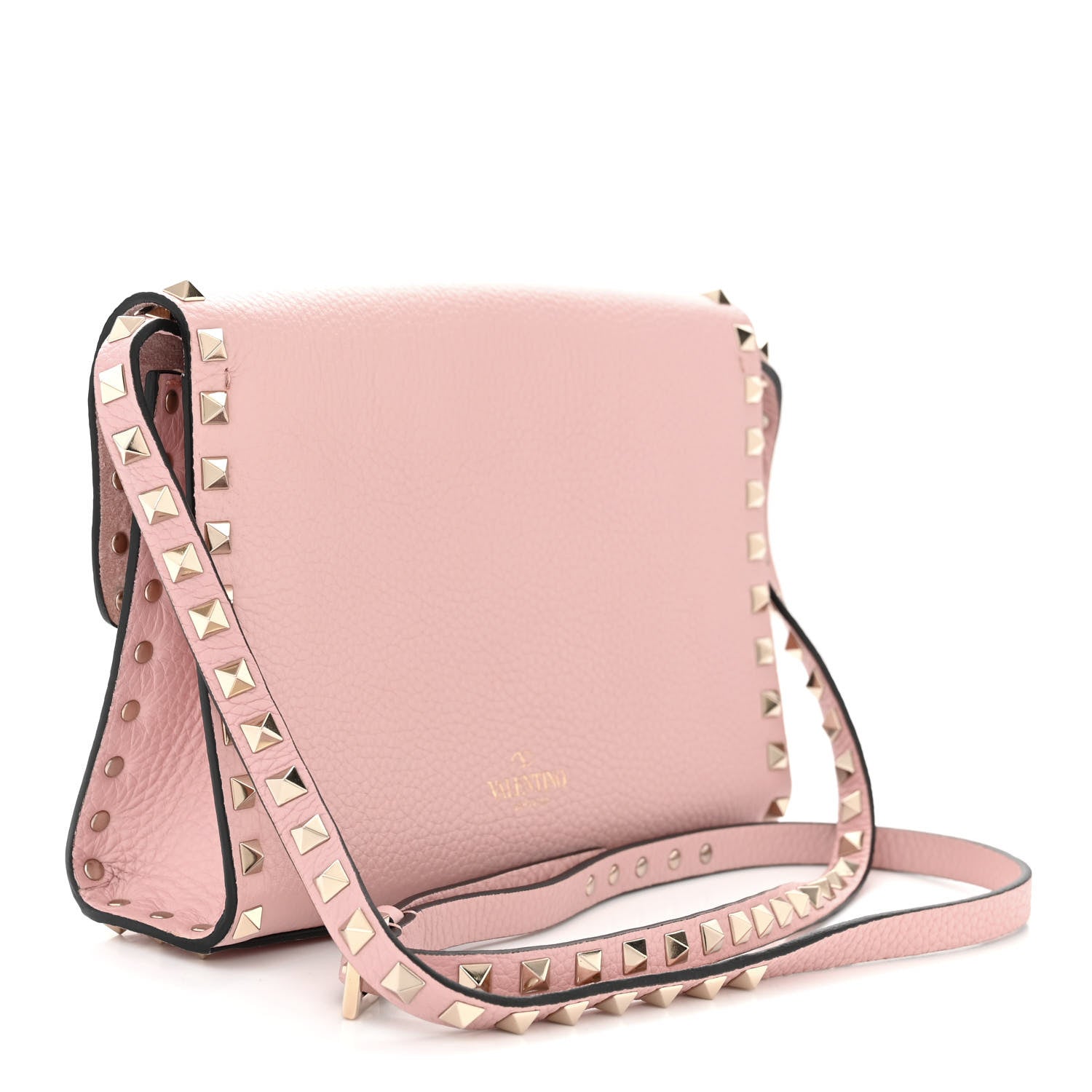 Valentino Garavani Pebbled Calfskin Medium Rockstud Flip Lock Crossbody Bag Loto 3 of 9