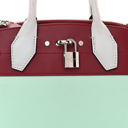 Louis Vuitton Calfskin City Steamer Mini Gris Burgundy Light Green 8 of 12