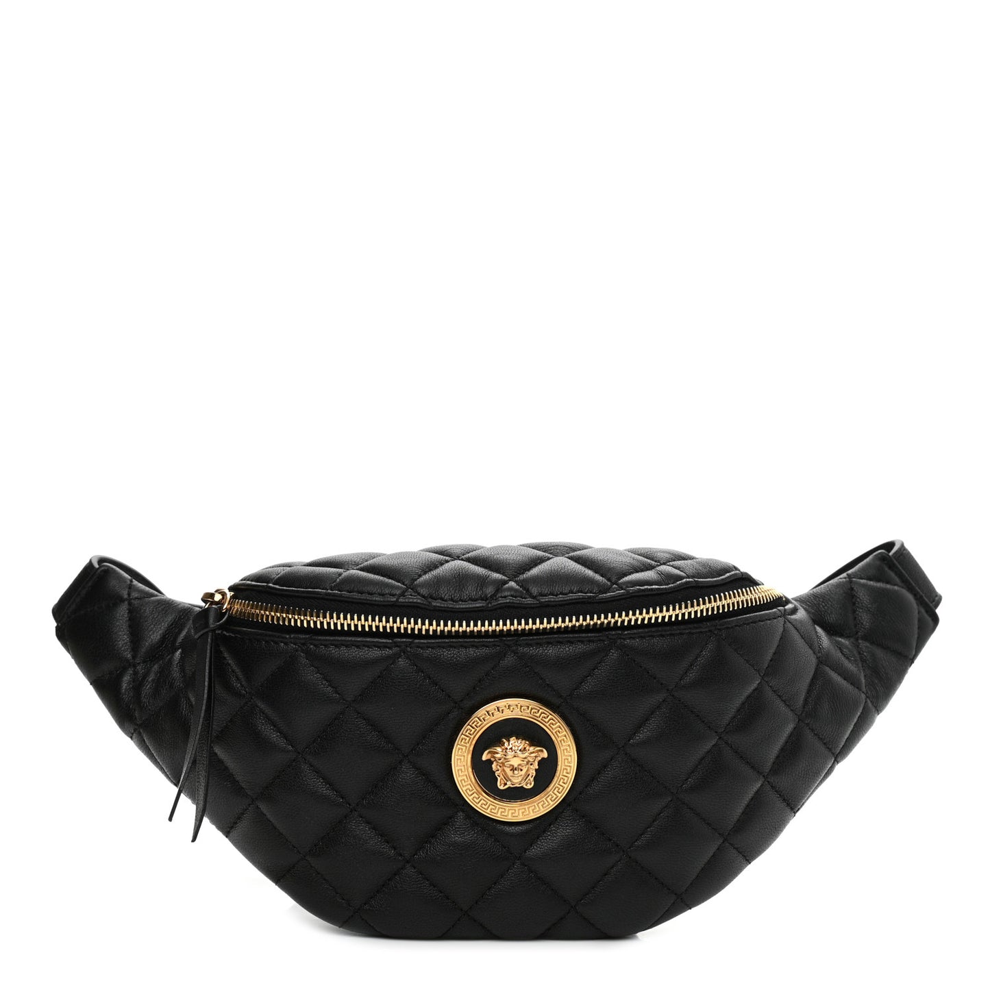 Nappa Quilted Medusa Belt Bag Black
