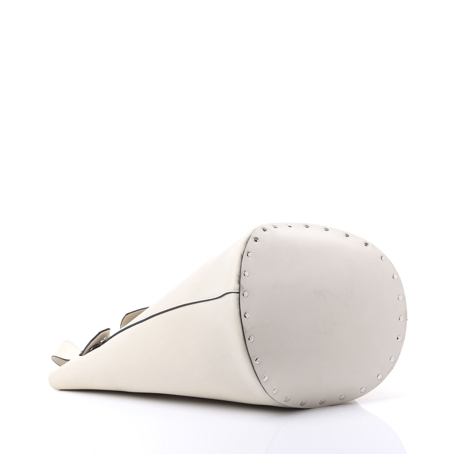 Celine Natural Calfskin Biker Bucket Shoulder Bag White 3 of 8