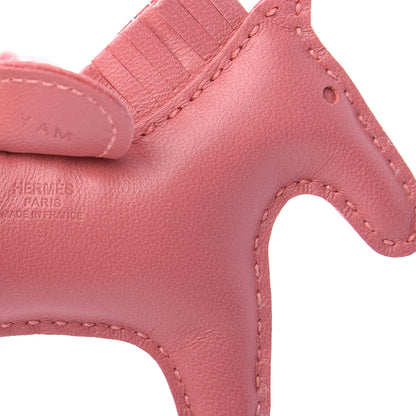 Hermes Milo Lambskin Grigri Rodeo Horse Bag Charm PM Rose Azalee 3 of 5