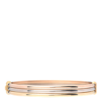 Cartier 18K Pink Yellow White Gold Trinity Hinged Bangle Bracelet 3 of 5