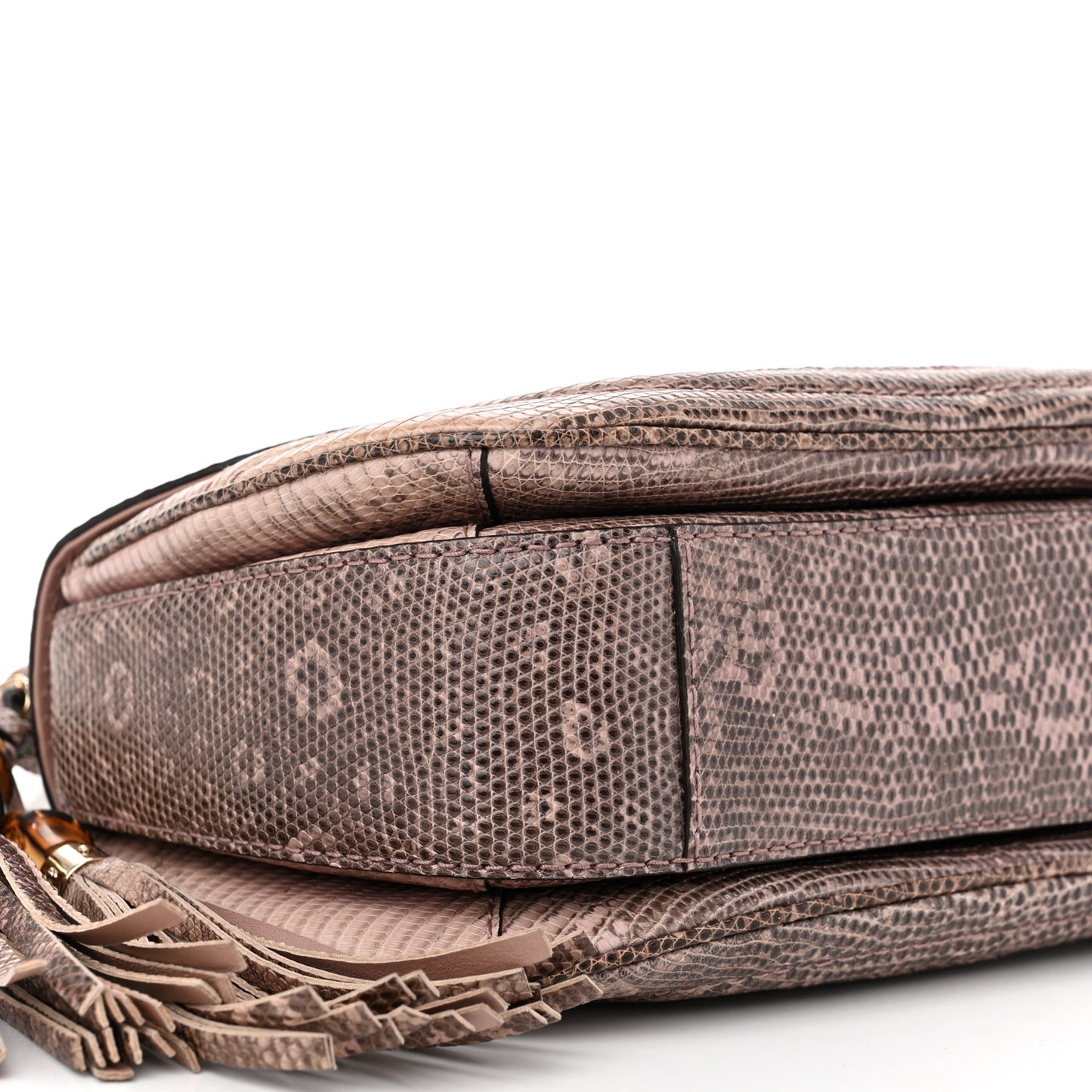 Lizard Medium New Bamboo Top Handle Bag Pink