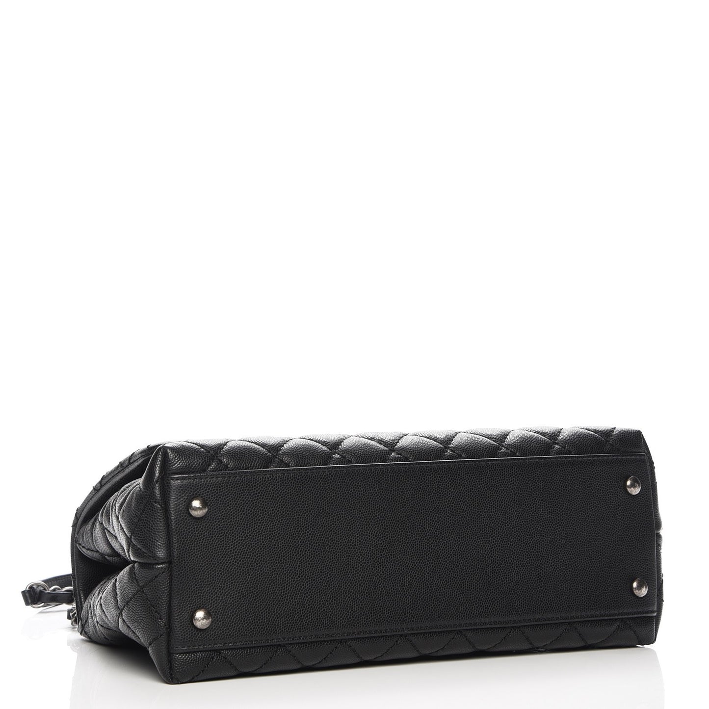 Caviar Quilted Small Coco Handle Flap Black
