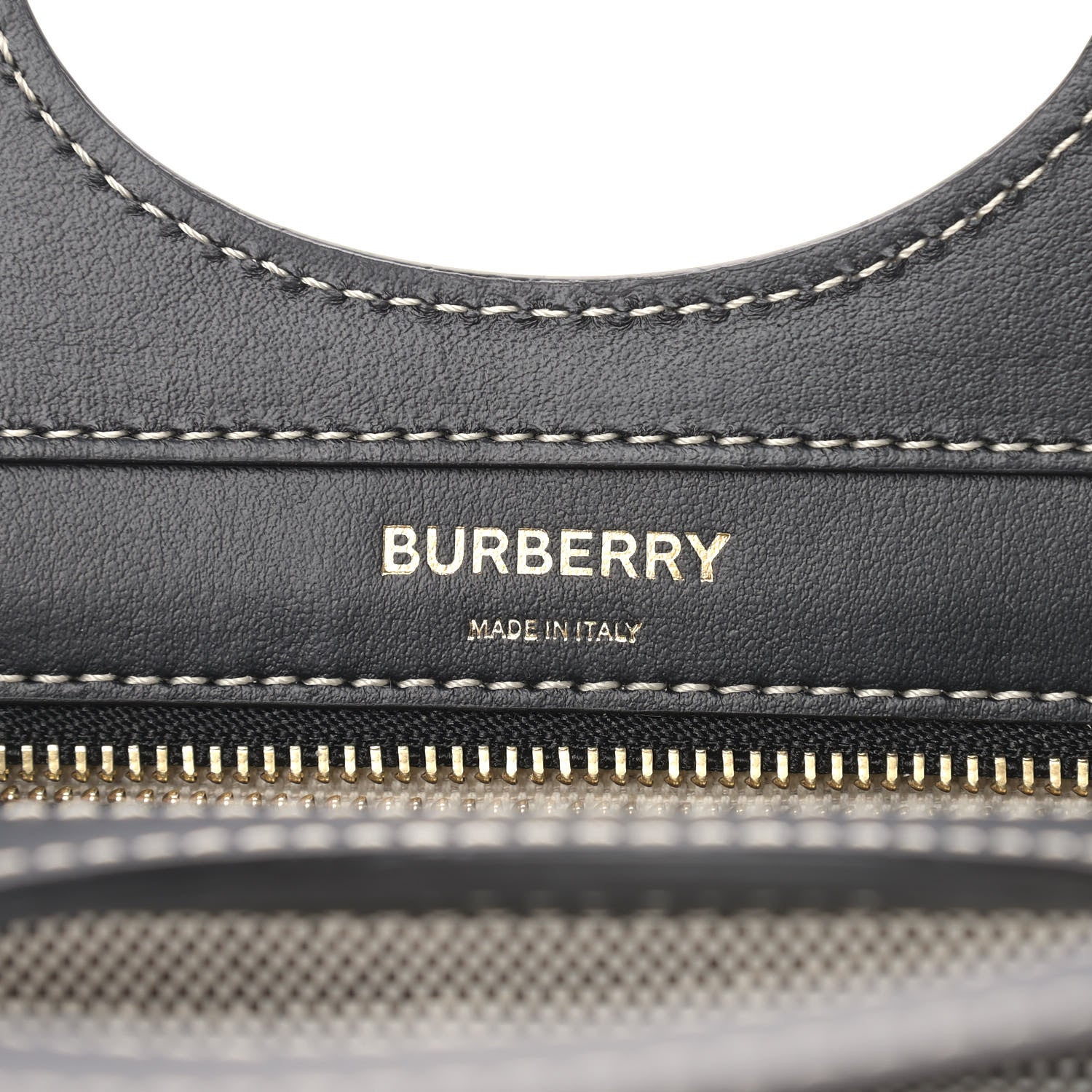 Burberry Smooth Calfskin Canvas Two Tone Mini Pocket Bag Black Tan 6 of 13