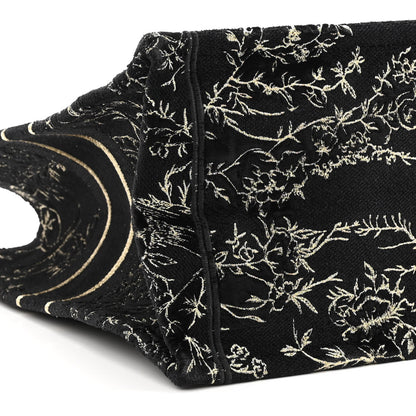 Christian Dior Velvet Jardin d'Hiver Embroidered Large Book Tote Black Gold 9 of 10