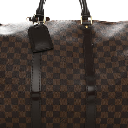 Louis Vuitton Damier Ebene Keepall Bandouliere 55 6 of 16