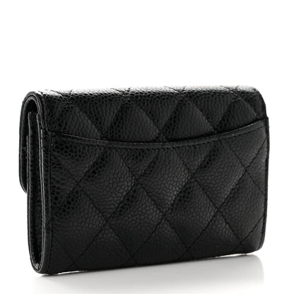 Chanel Caviar Quilted Flap Card Holder Wallet Black 3 of 8