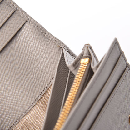 Prada Saffiano Metal Continental Flap Wallet Pomice 8 of 9