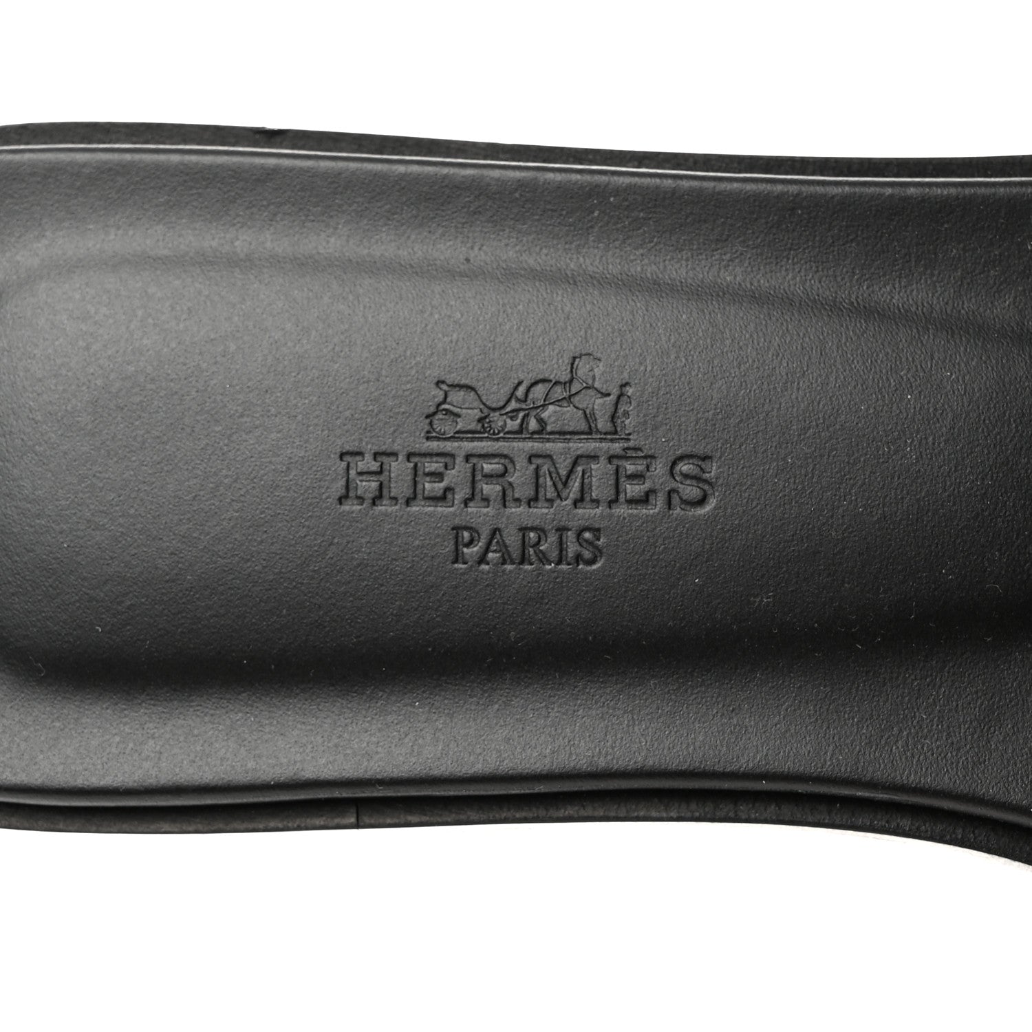 Hermes Box Calfskin Oran Sandals 35.5 Black 6 of 9