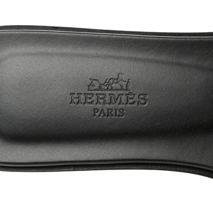 Hermes Box Calfskin Oran Sandals 35.5 Black 6 of 9