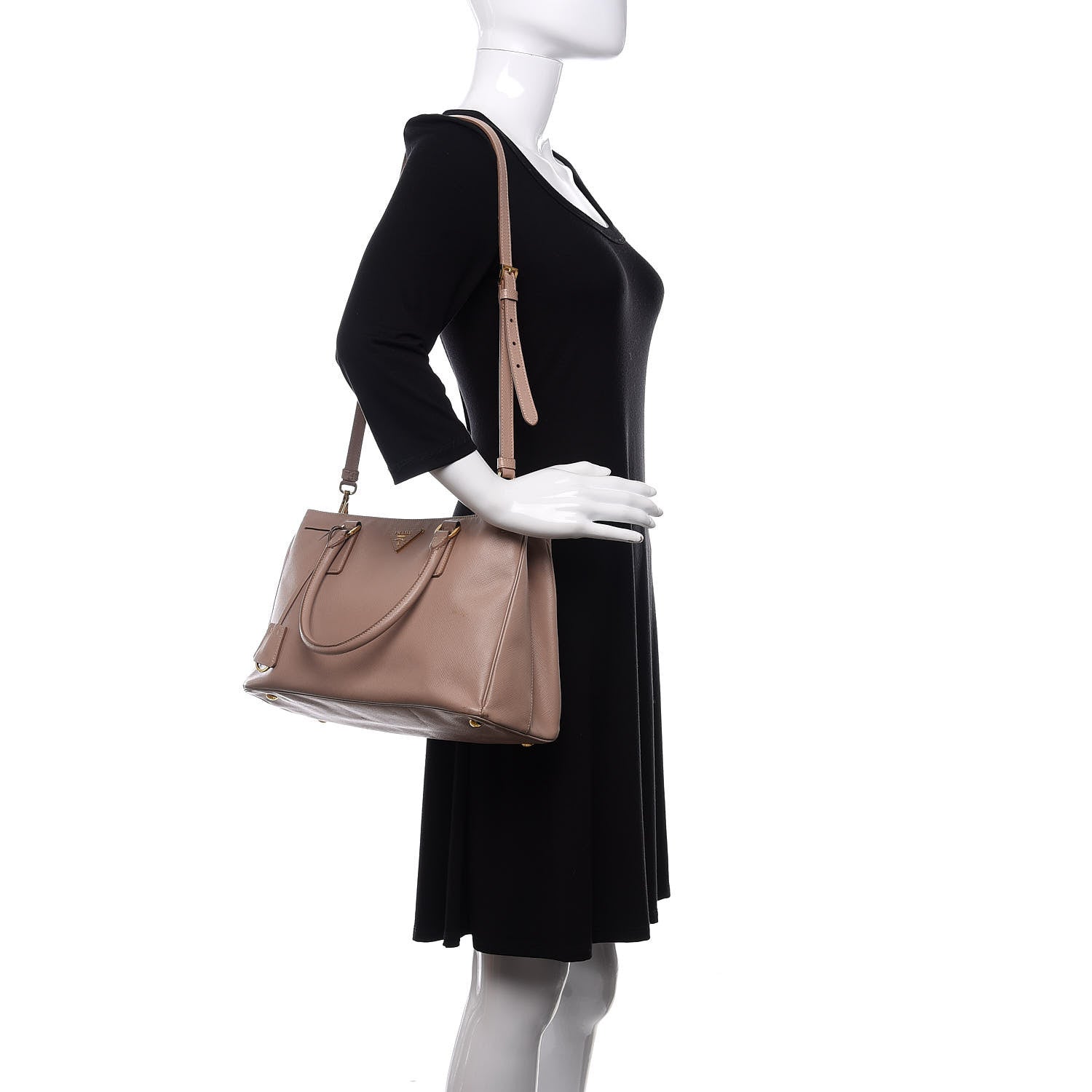 Prada Saffiano Small Double Handle Tote Mughetto 3 of 21