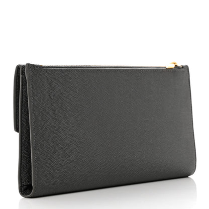 Saint Laurent Grain De Poudre Monogram Uptown Wallet Storm 3 of 8