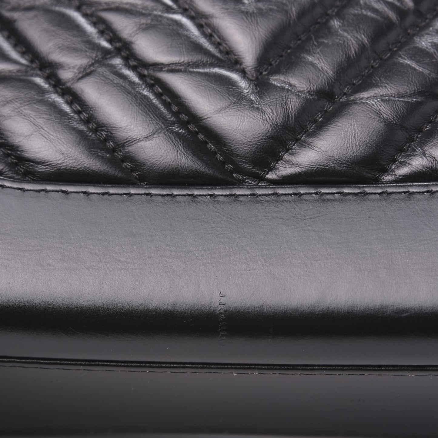 Aged Calfskin Chevron Quilted Small Gabrielle Hobo Black