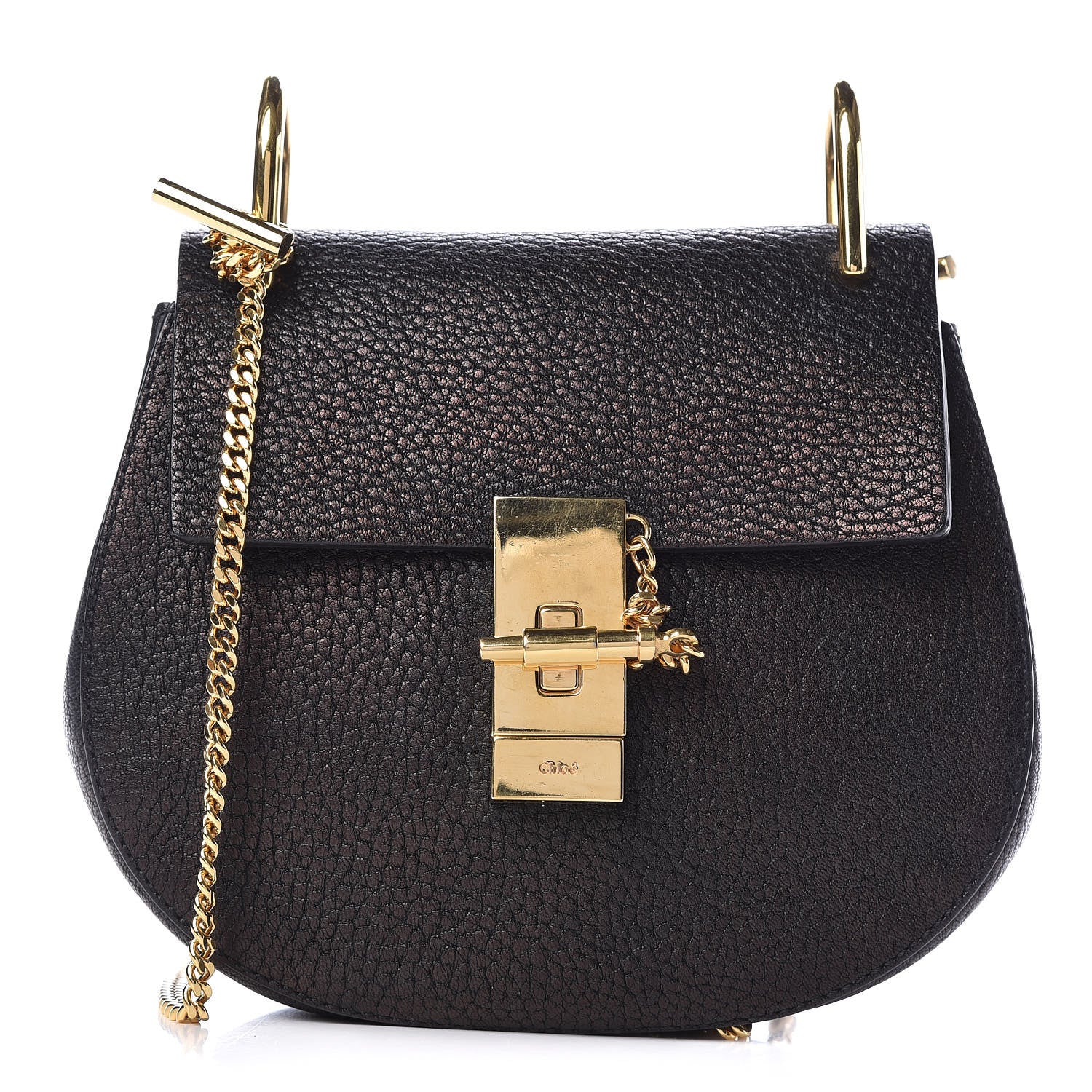 Chloe Grained Lambskin Mini Drew Shoulder Bag Black 1 of 9