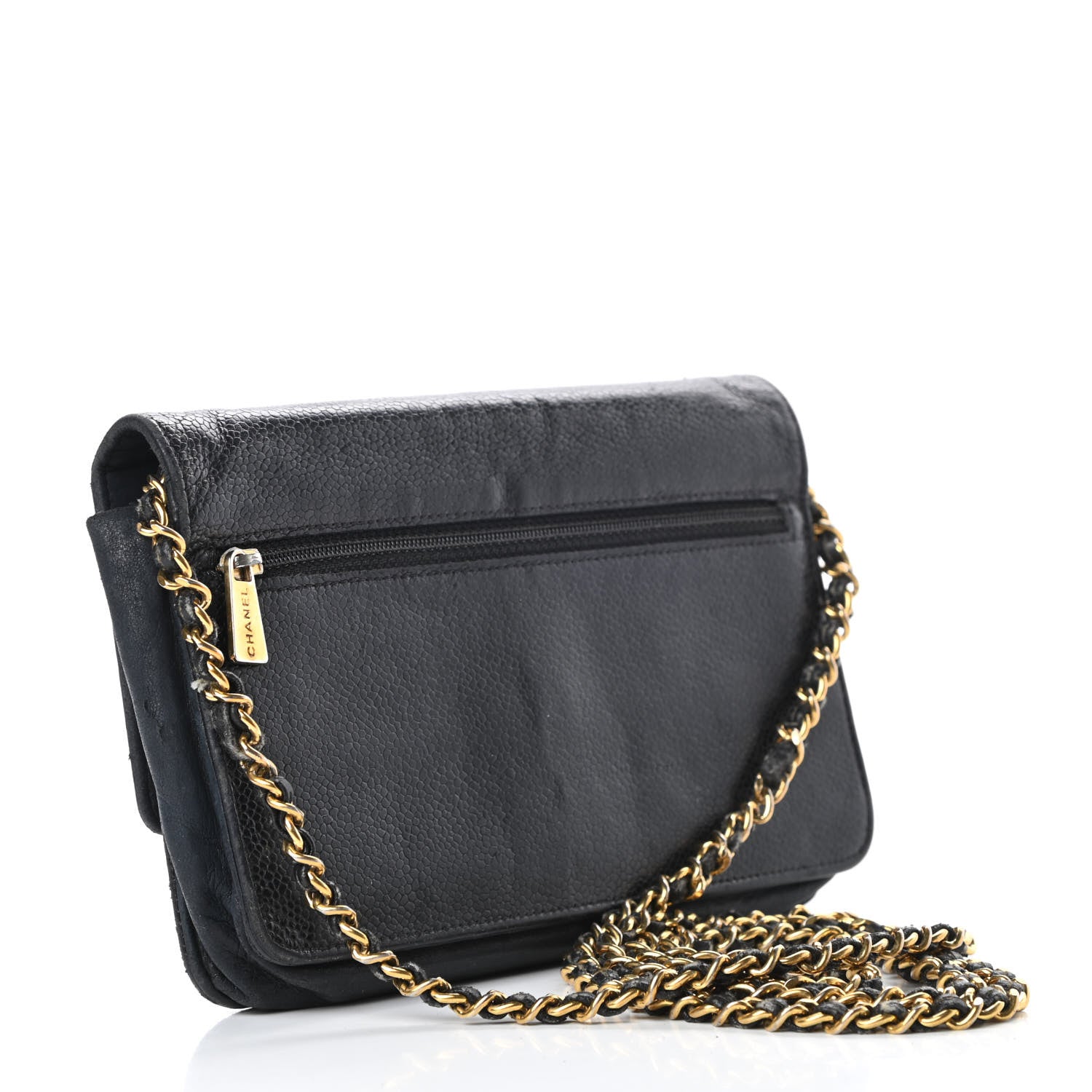 Chanel Caviar Timeless CC Wallet On Chain WOC Black 3 of 21