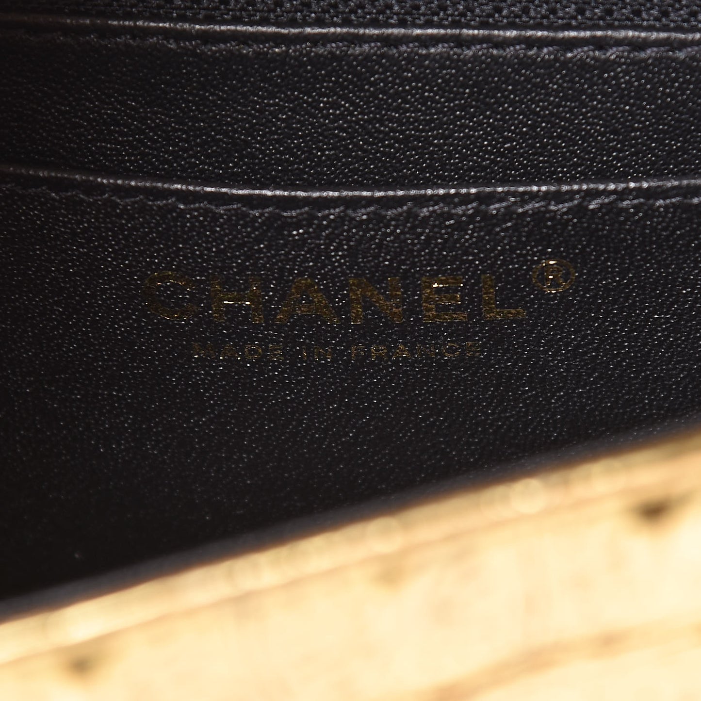 Metallic Calfskin Crocodile Embossed Cocodile Rectangular Mini Flap Gold