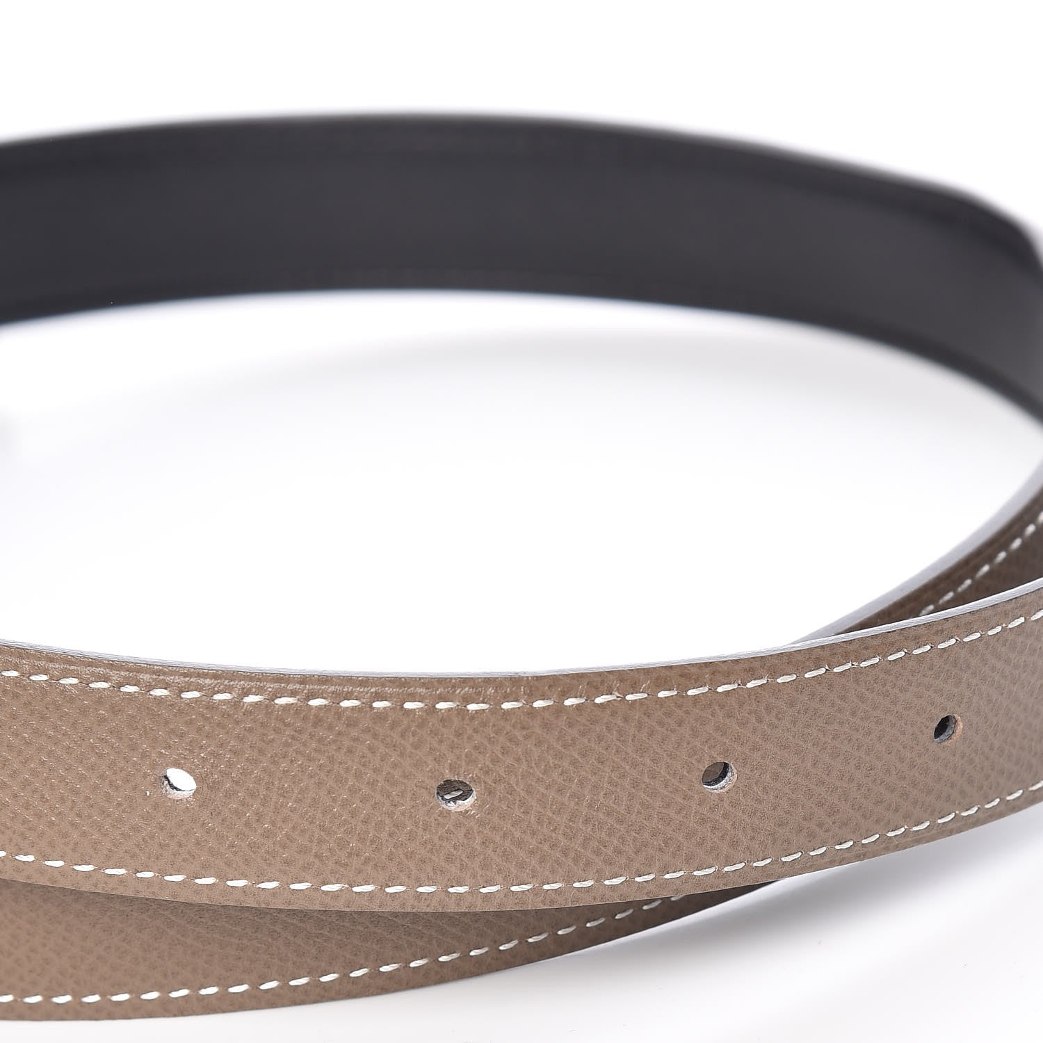 Hermes Swift Epsom 24mm Mini Constance H Belt 80 Black Etoupe 4 of 8