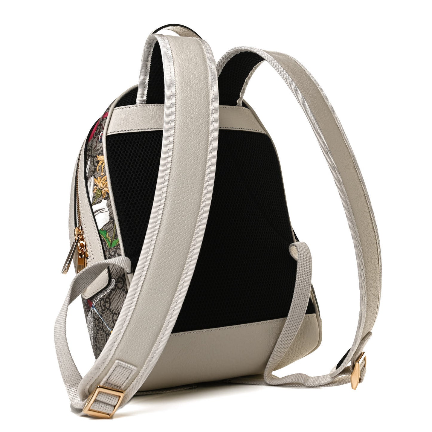 GG Supreme Monogram Flora Web Small Ophidia Day Backpack White
