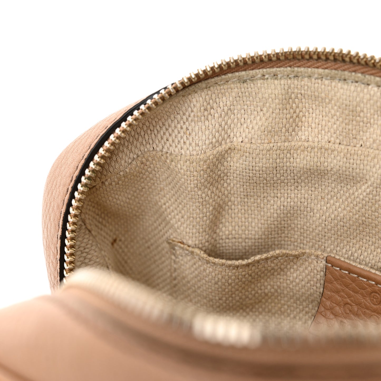 Pebbled Calfskin Small Soho Disco Bag Rose Beige