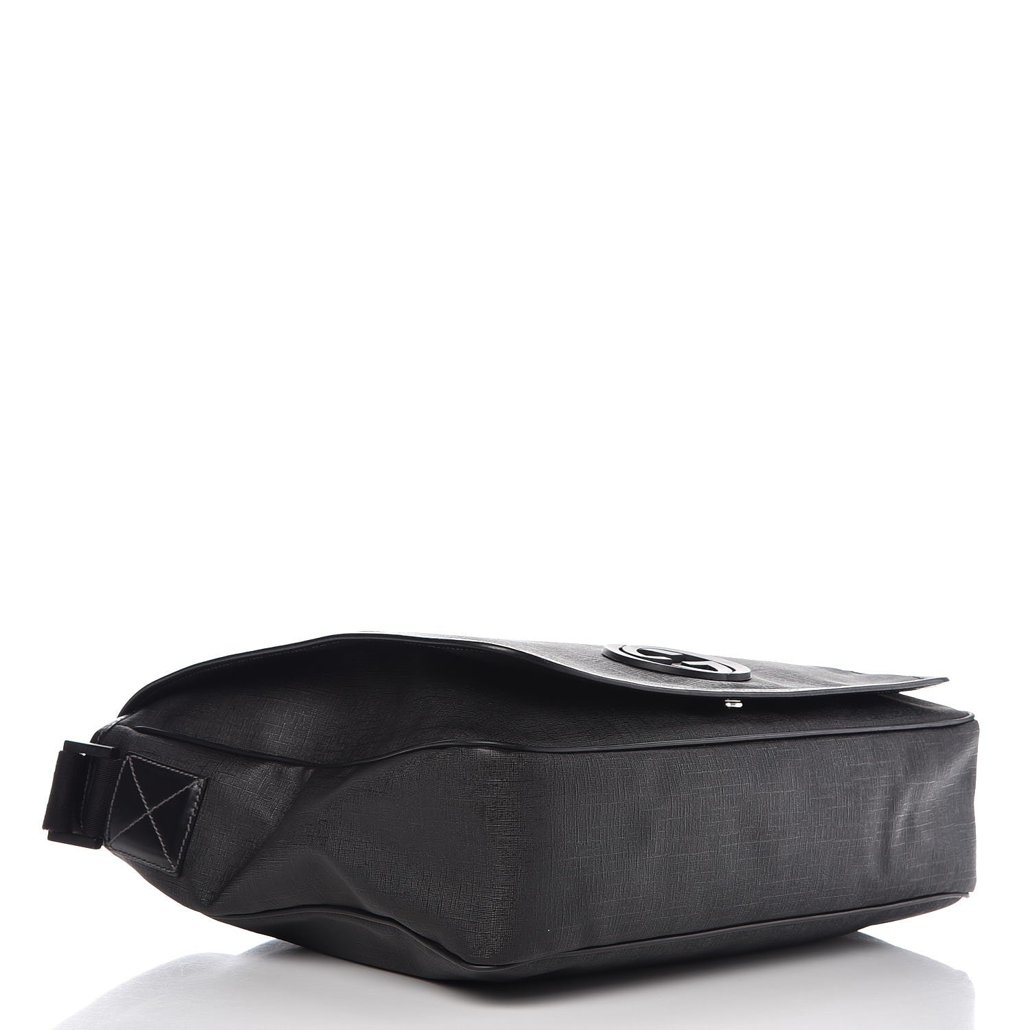 Gucci Coated Canvas Interlocking G Large Flap Messenger Bag Black 4 of 11