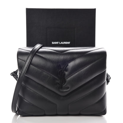 Saint Laurent Calfskin Y Quilted Monogram Toy Loulou Crossbody Bag Black 12 of 12