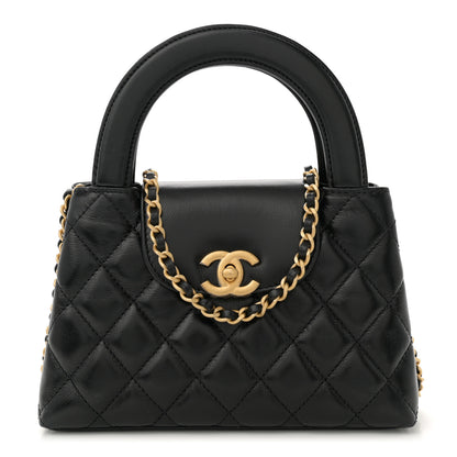 Chanel Shiny Aged Calfskin Quilted Nano Kelly Shopper Black 1 of 11