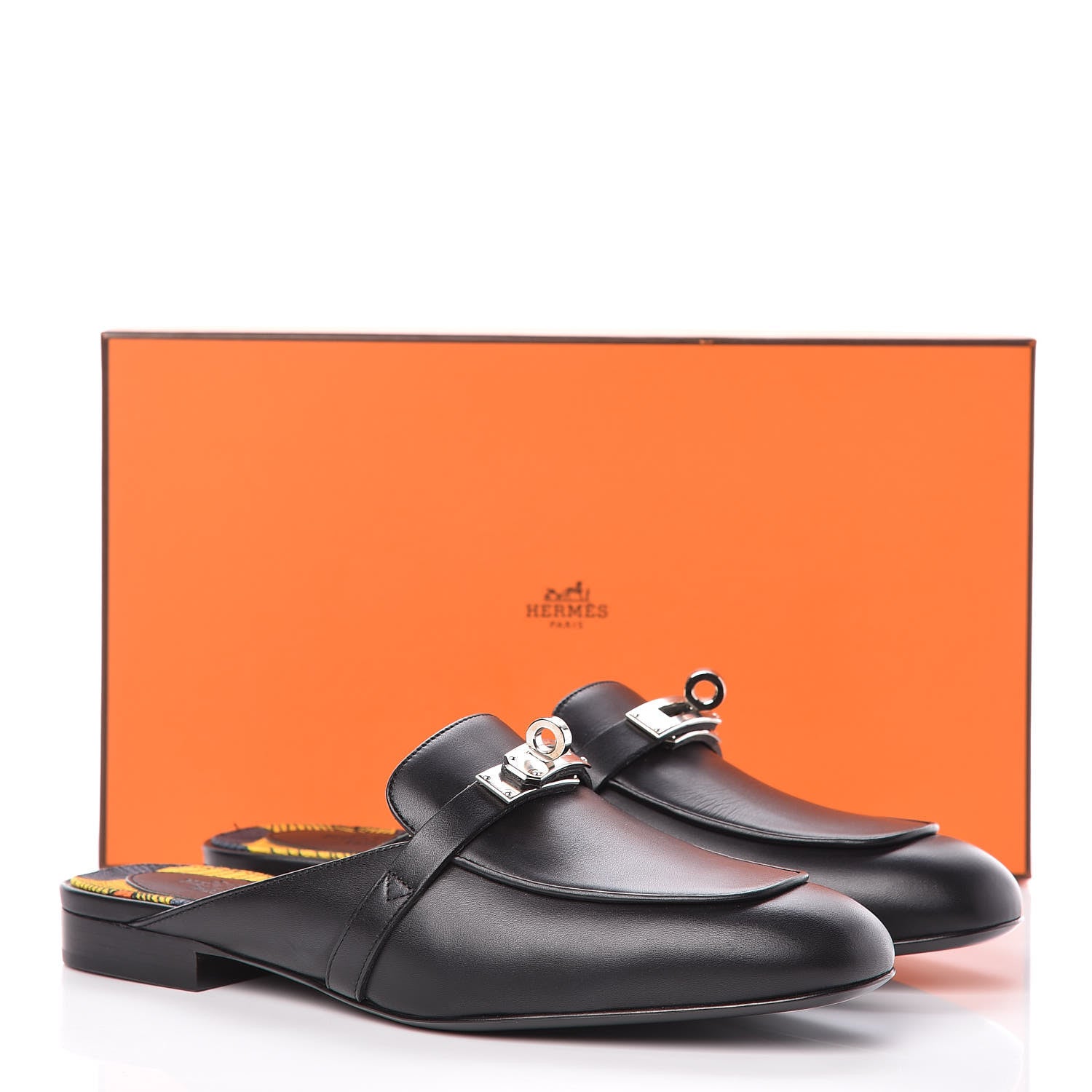 Hermes Goatskin Oz Mules 37 Black 12 of 12