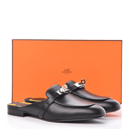 Hermes Goatskin Oz Mules 37 Black 12 of 12