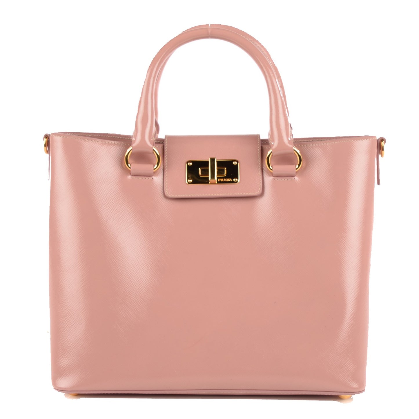 Saffiano Vernice Turn Lock Tote Orchidea