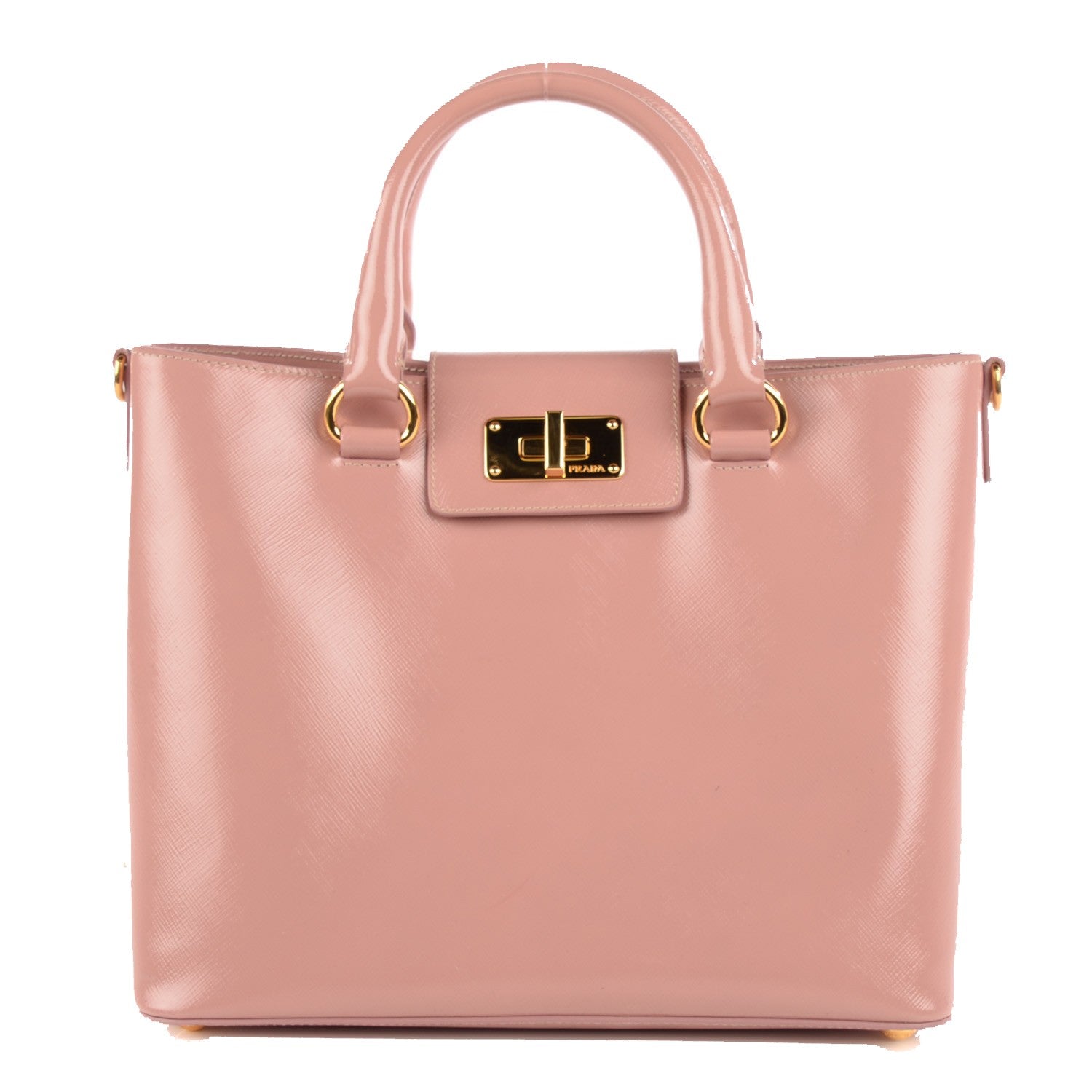 Prada Saffiano Vernice Turn Lock Tote Orchidea 1 of 10
