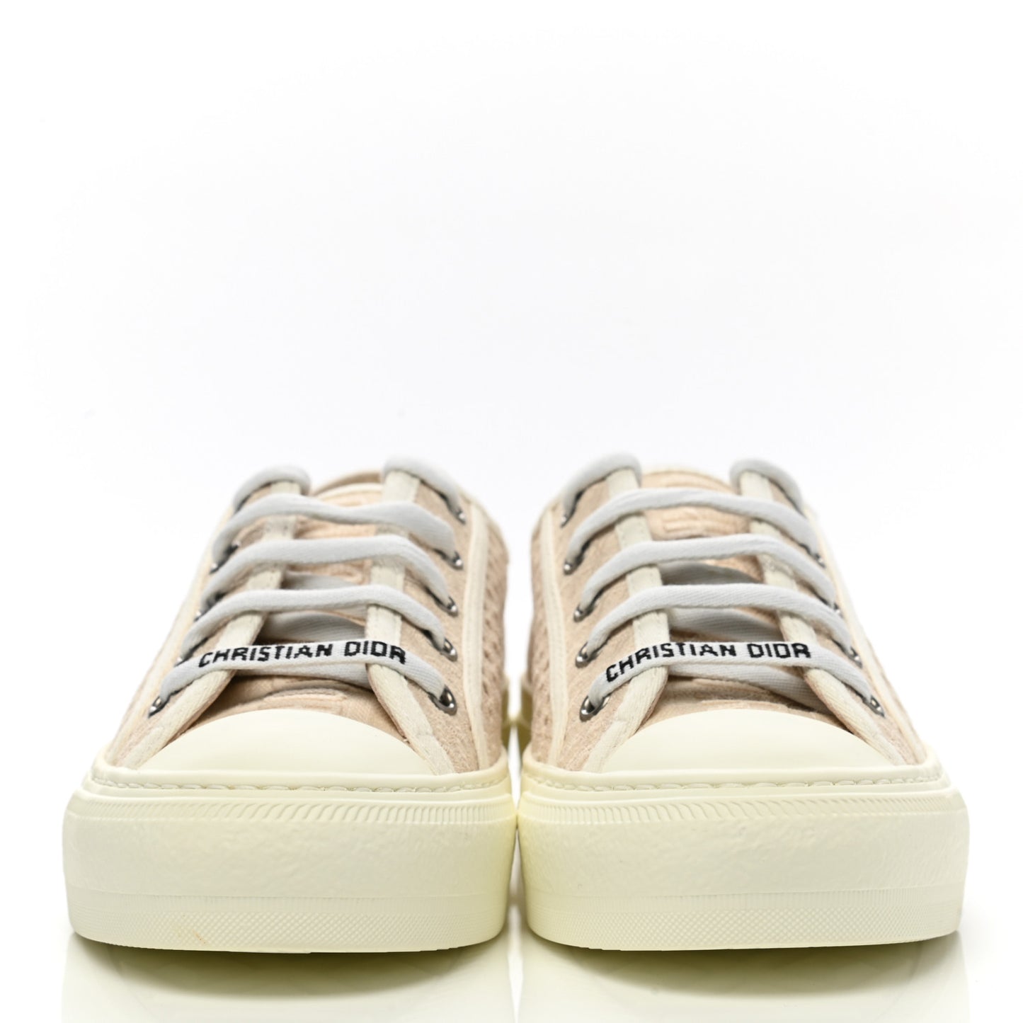 Resille Embroidered Walk'N'Dior Low Top Sneakers 35.5 Beige