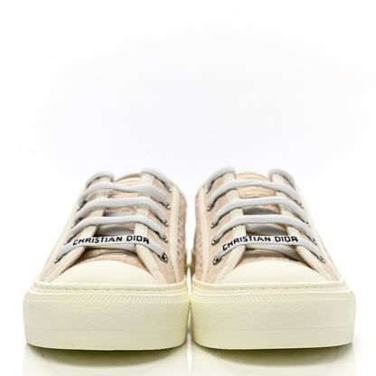 Christian Dior Resille Embroidered Walk'N'Dior Low Top Sneakers 35.5 Beige 2 of 9