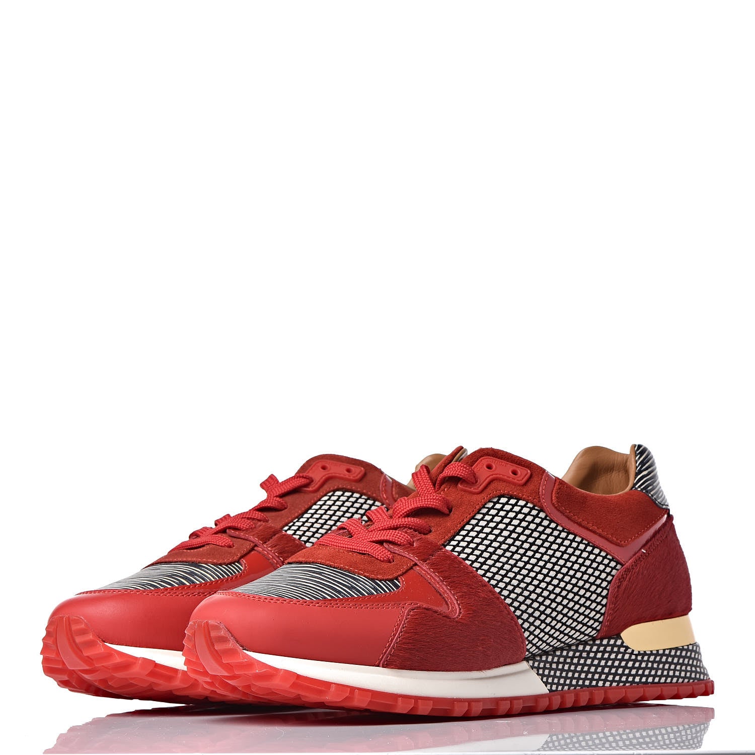 Louis Vuitton Epi Calfskin Textile Run Away Sneakers 37 Rouge 3 of 8