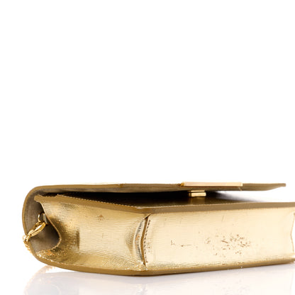 Fendi Vitello Mirror Elite Tube Wallet on Chain Gold 12 of 16