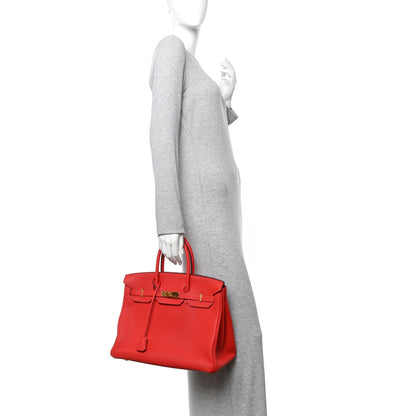 Hermes Togo BIRKIN 35 Rouge De Coeur 2 of 15