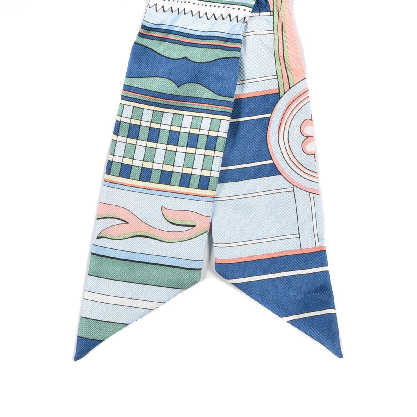 Silk Voltes Et Pirouettes Twilly Bleu Ciel Vert Jaune