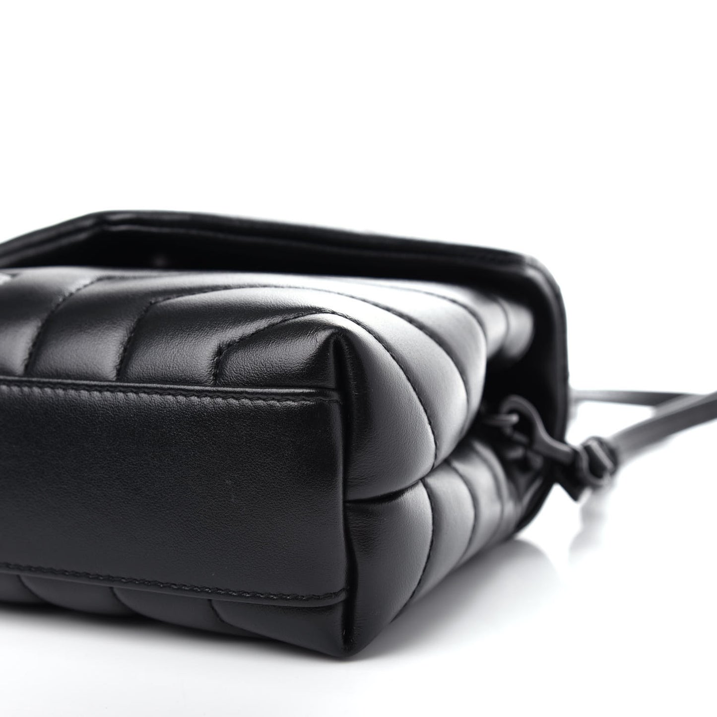 Calfskin Y Quilted Monogram Toy Loulou Crossbody Bag Black