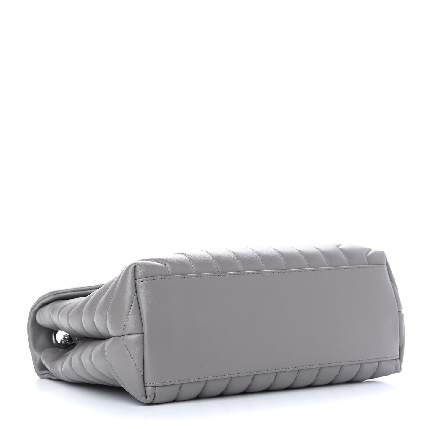 Calfskin Y Quilted Monogram Medium Loulou Chain Satchel Light Gray