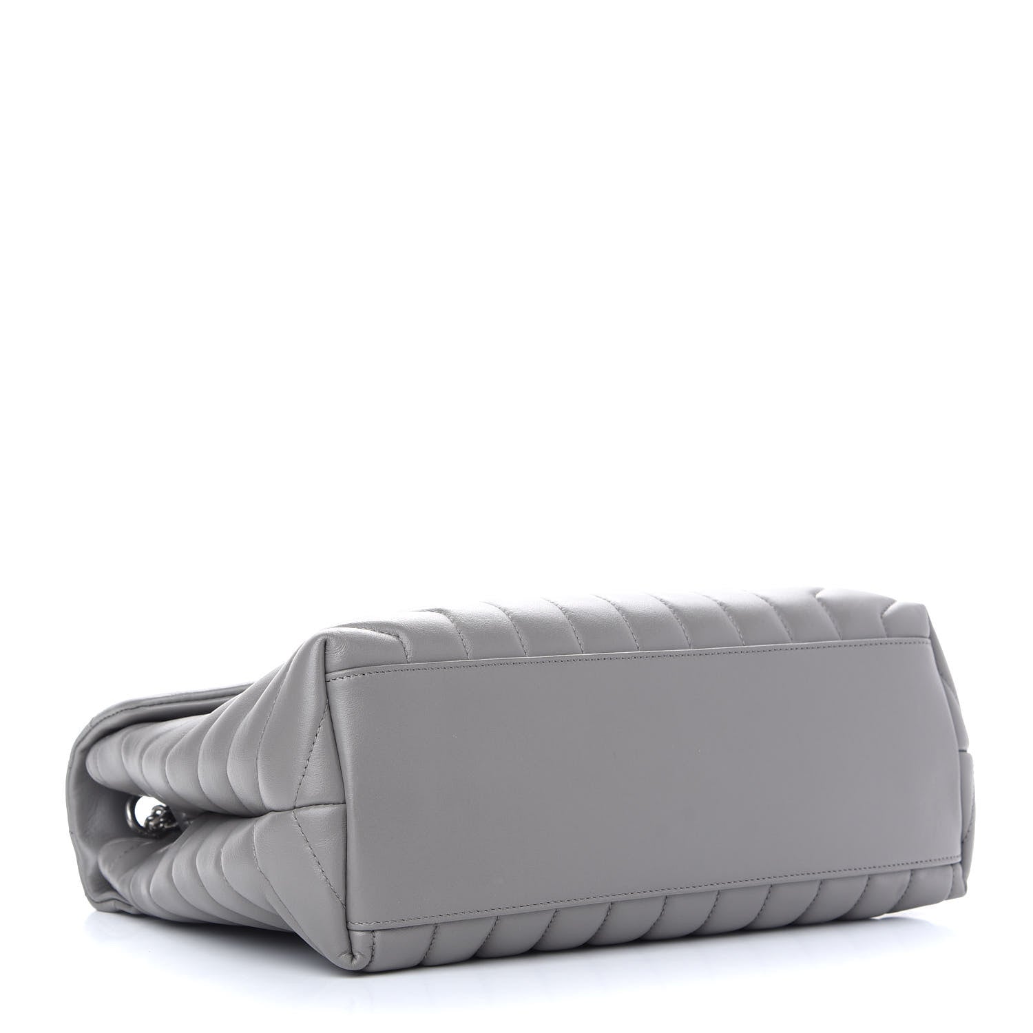 Saint Laurent Calfskin Y Quilted Monogram Medium Loulou Chain Satchel Light Gray 4 of 9